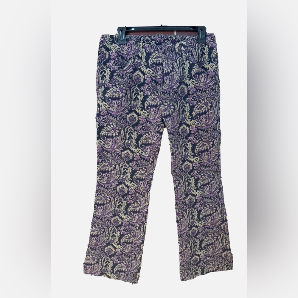 Free People Black and Gold Paisley Pants - exquisite